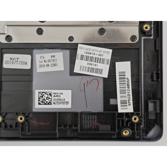 Carcasa superioara cu tastatura palmrest Laptop, HP, Pavilion 13-AN, TPN-Q214, L54619-001, L54619-B31, L54619-N271, 54G7DTATPD, iluminata, albastra, layout US