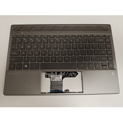 Carcasa superioara cu tastatura palmrest Laptop, HP, Pavilion 13-AN, TPN-Q214, L37532-001, L37532-B31, L37532-N271, 54G7DTATP40TEEP, iluminata, gri, layout US