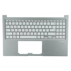 Carcasa superioara cu tastatura palmrest Laptop, Asus, VivoBook 15 A1505Z, A1505ZA, 90NB0ZB2-R30UI0, 90NB0ZB2-R30UI1, 90NB0ZB2-R30US1, 13N1-GCA0311, 13N1-ECA001, X1505ZA-1S, iluminata, argintie, layout US