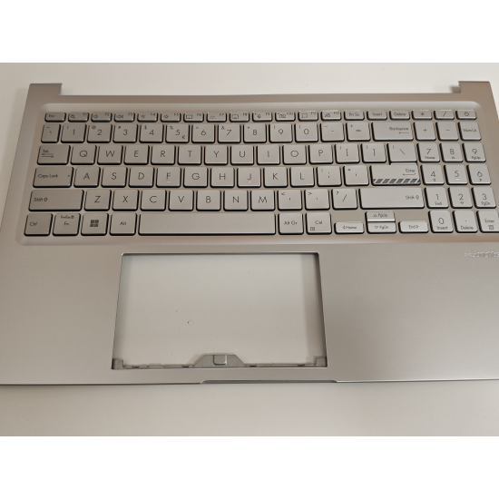 Carcasa superioara cu tastatura palmrest Laptop, Asus, VivoBook 15 X1505Z, X1505ZA, 90NB0ZB2-R30UI0, 90NB0ZB2-R30UI1, 90NB0ZB2-R30US1, 13N1-GCA0311, 13N1-ECA001, X1505ZA-1S, iluminata, argintie, layout US