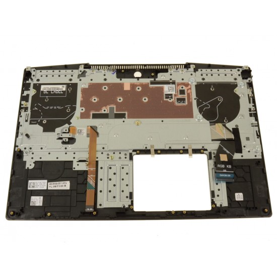 Carcasa superioara cu tastatura palmrest Laptop Gaming, Dell, G5 5500, P89F, P89F003, TKJ8F, 0TKJ8F, XW7R5, 460.0K404.0001, 460.0K404.0011, iluminata, RGB 20 pini, neagra, layout US