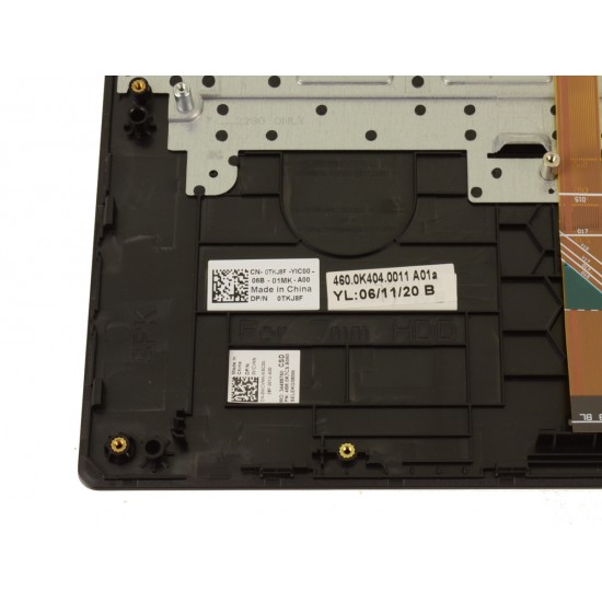 Carcasa superioara cu tastatura palmrest Laptop Gaming, Dell, G5 5500, P89F, P89F003, TKJ8F, 0TKJ8F, XW7R5, 460.0K404.0001, 460.0K404.0011, iluminata, RGB 20 pini, neagra, layout US