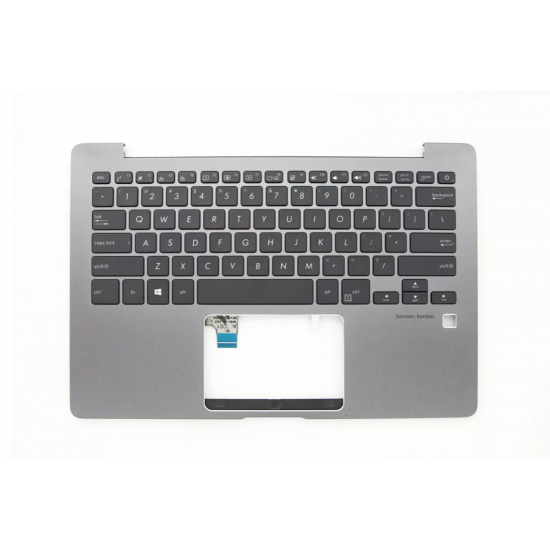 Carcasa superioara cu tastatura palmrest Laptop, Asus, ZenBook 13 UX331U, UX331UA, UX331UAL, UX331UN, 90NB0GZ2-R31US0, 13N1-3JA0911, UX331UA-1B, iluminata, gri, layout US