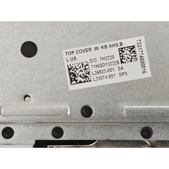 Carcasa superioara cu tastatura palmrest Laptop, HP, 15-DA, 15T-DA, L23074-001, L26533-001, AP29M000A00, AM29M000100, iluminata, neagra, layout US