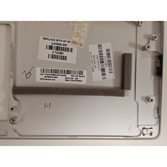 Carcasa superioara cu tastatura palmrest Laptop, HP, EliteBook X360 1040 G5, L41041-001, 6070B1611001, iluminata, argintie, layout US