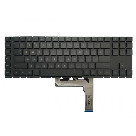 Tastatura Laptop Gaming, HP, Omen 17-CK, 17T-CK, TPN-Q266, iluminata, RGB 20 pini, neagra, layout US