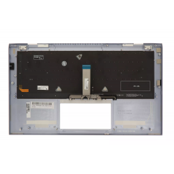 Carcasa superioara cu tastatura palmrest Laptop, Asus, ZenBook S13 UX392F, UX392FA, UX392FN, 90NB0KZ1-R31UI0, 90NB0KZ1-R31US0, 13N1-6XA0611, iluminata, bluemarin, layout US