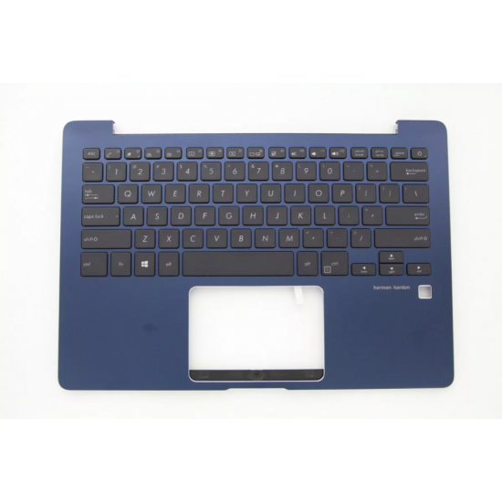Carcasa superioara cu tastatura palmrest Laptop, Asus, ZenBook 13 UX331U, UX331UA, UX331UAL, UX331UN, 90NB0GZ1-R31US0, 13N1-3JA0821, UX331UA-1A, iluminata, albastra, layout US