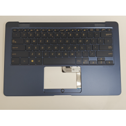 Carcasa superioara cu tastatura palmrest Laptop, Asus, ZenBook 3 Deluxe UX490U, UX490UA, UX490UAK, UX490UAR, 90NB0EI1-R30590, 13NB0EI1AM1202184, ilumianta, albastra, layout US