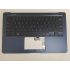 Carcasa superioara cu tastatura palmrest Laptop, Asus, ZenBook 3 Deluxe UX490U, UX490UA, UX490UAK, UX490UAR, 90NB0EI1-R30590, 13NB0EI1AM1202184, ilumianta, albastra, layout US