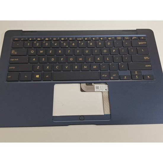 Carcasa superioara cu tastatura palmrest Laptop, Asus, ZenBook 3 Deluxe UX490U, UX490UA, UX490UAK, UX490UAR, 90NB0EI1-R30590, 13NB0EI1AM1202184, ilumianta, albastra, layout US