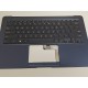 Carcasa superioara cu tastatura palmrest Laptop, Asus, ZenBook 3 Deluxe UX490U, UX490UA, UX490UAK, UX490UAR, 90NB0EI1-R30590, 13NB0EI1AM1202184, ilumianta, albastra, layout US