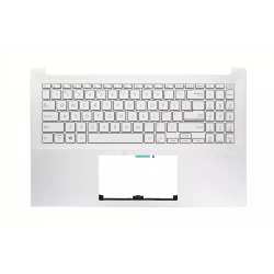 Carcasa superioara cu tastatura palmrest Laptop, Asus, VivoBook Pro 15 M3500Q, M3500QA, M3500QC, 90NB0UT1-R31UI0, 90NB0UT1-R31US0, 39XJETAJN10, 3SXJDKSJN00, M3500QC-2S, iluminata, argintie, layout US