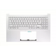 Carcasa superioara cu tastatura palmrest Laptop, Asus, VivoBook Pro 15 M3500Q, M3500QA, M3500QC, 90NB0UT1-R31UI0, 90NB0UT1-R31US0, 39XJETAJN10, 3SXJDKSJN00, M3500QC-2S, iluminata, argintie, layout US