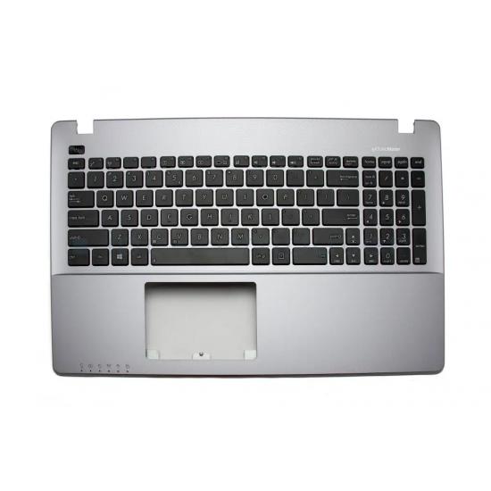 Carcasa superioara cu tastatura palmrest Laptop, Asus, FX550V, FX550VQ, FX550VX, 90NB00T1-R31US0, 13NB00T1AP1211, 13N0-PEA0Q11, 13NB00T1P25018, argintie, layout US