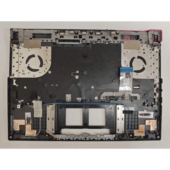 Carcasa superioara cu tastatura palmrest Laptop Gaming, Asus, ROG Strix G15 G513Q, G513QR, G513QM, 90NR0573-R31UI0, 90NR0573-R31US0, 6070B1886023, 13NR0573P02011-3, G513QM-1H, iluminata, RGB tasta per tasta, gri inchis, layout US