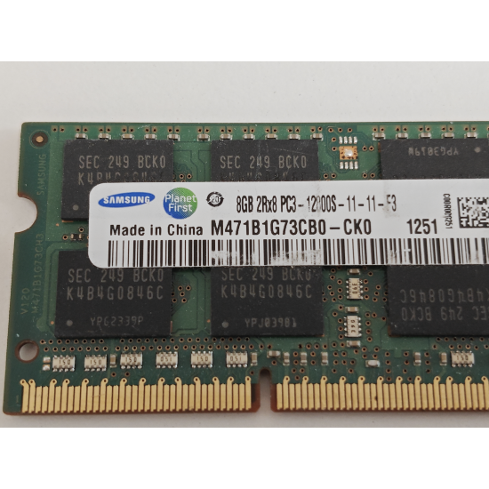 Memorie RAM Laptop, Samsung, 8GB, 2Rx8, DDR3, PC3-12800S, 1600MHz, 1.5V, M471B1G73CB0-CK0, CL11, Non-ECC, SODIMM, 204 pini