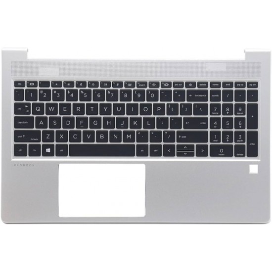 Carcasa superioara cu tastatura palmrest Laptop, HP, ProBook 650 G8, 655 G8, M22003-001, M22004-001, M22005-001, M49547-001, M49545-001, 4BX8QTATPH0, iluminata, argintie, layout US