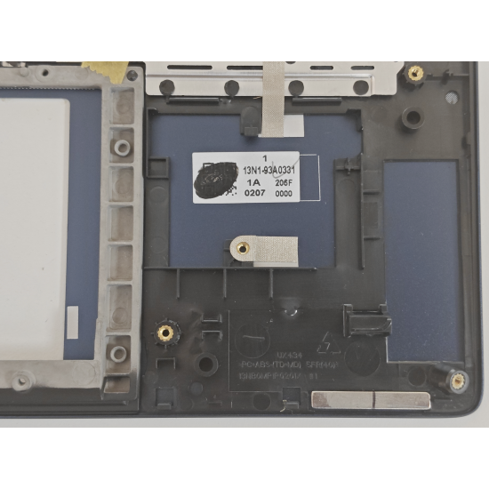 Carcasa superioara cu tastatura palmrest Laptop, Asus, ZenBook 14 UX434F, UX434FA, UX434FAC, UX434FAW, UX434FL, UX434FLC, UX434FQ, 90NB0RM1-R31GR0, 13NB0MP0M04011, 13N1-93A0331, UX434FQ-3B, iluminata, Royal Blue, layout US cu diacritice in greaca (GR)