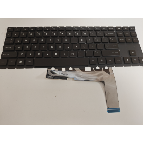 Tastatura Laptop Gaming, HP, OMEN 16-XD, 16Z-XD, iluminata, conector 4 pini, neagra, layout US