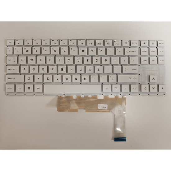 Tastatura palmrest Laptop Gaming, HP, OMEN 16-WD, 16T-WD, TPN-C168 iluminata, RGB, conector 20 pini, alba, layout US