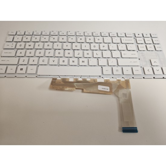 Tastatura palmrest Laptop Gaming, HP, OMEN 16-WD, 16T-WD, TPN-C168 iluminata, RGB, conector 20 pini, alba, layout US
