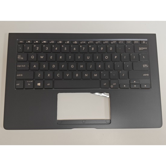 Carcasa superioara cu tastatura palmrest Laptop, Asus, ZenBook S UX391F, UX391FA, 90NB0D91-R31US0, 102-017H1LHD01C, 13N1-3V2US12, UX391UA-1A, iluminata, neagra, layout US