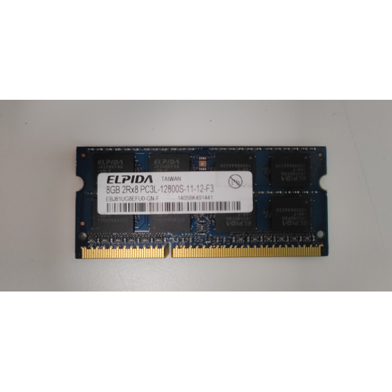 Memorie RAM Laptop, Elpida, 8GB, 2Rx8, DDR3L, PC3L-12800S, 1600MHz, 1.35V, EBJ81UG8EFU0-GN-F, CL11, Non-ECC, SODIMM, 204 pini