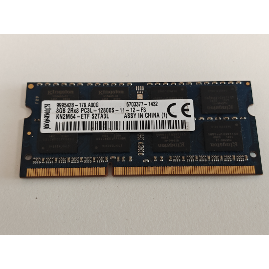 Memorie RAM Laptop, Kingston, 8GB, 2Rx8, DDR3L, PC3L-12800S, 1600MHz, 1.35V, KN2M64-ETF, CL11, Non-ECC, SODIMM, 204 pini