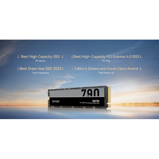 Solid State Drive (SSD) Lexar, 512GB, PCIe Gen 4.0 x 4, NVMe M.2, NM790, 7200 MB/s, 4400 MB/s, Laptop/Desktop