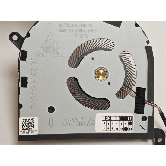 Cooler procesor Laptop, Dell, Precision 5550, P91F, P91F001, FK50V, 0FK50V, EG50050S1-CG31-S9A, DC28000U1SL, 5V, 0.38A, CPU
