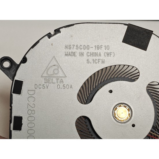 Cooler procesor Laptop, Dell, Precision 5550, P91F, P91F001, FK50V, 0FK50V, EG50050S1-CG31-S9A, DC28000U1SL, 5V, 0.38A, CPU