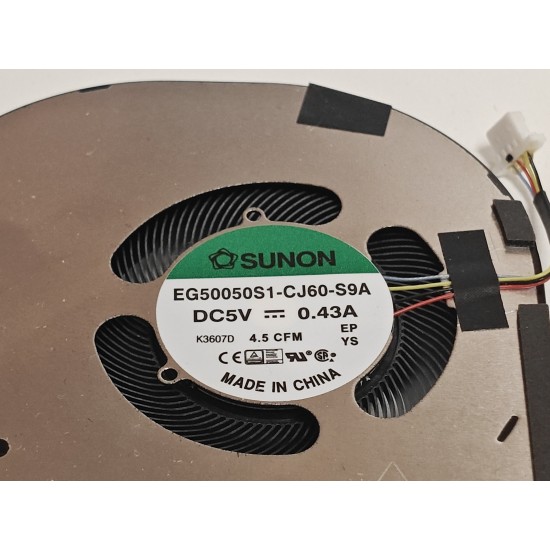 Cooler procesor Laptop, Dell, Precision 5570, P91F, P91F003, 594WG, 0594WG, EG50050S1-CJ60-S9A, DC28000Y5SL, 5V, 0.43A, CPU