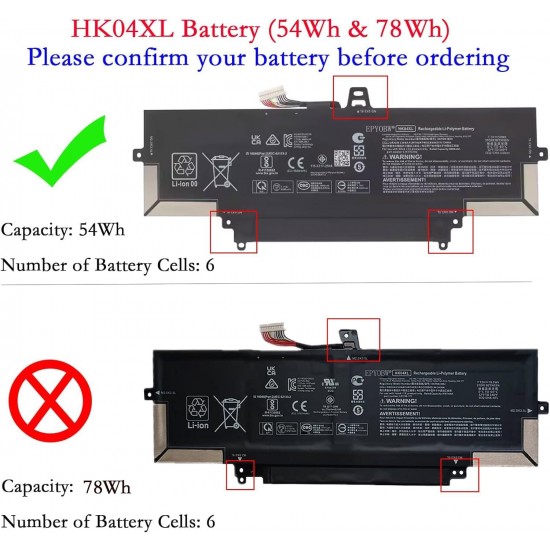 Baterie Laptop, HP, EliteBook x360 1030 G7, L82391-005, L79376-1B1, HSTNN-IB9H, 2ICP5/66/67-2, HK04XL, 7.7V, 6669mAh, 54Wh