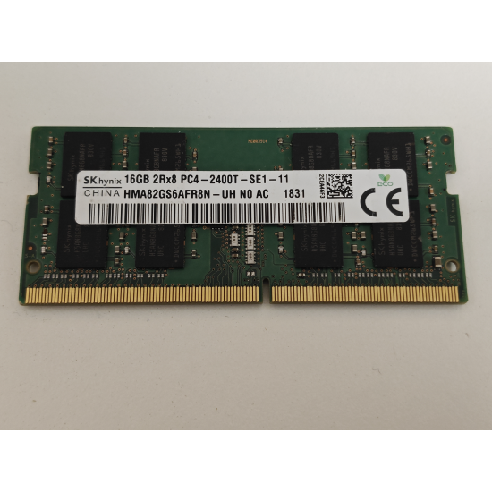 Memorie ram Laptop Hynix 16GB, DDR4, 2Rx8, DDR4-2400, 2400Mhz, HMA82GS6AFR8N-UH, PC4-19200, 1.2V, CL17, Non-ECC, sodimm, 260 pini