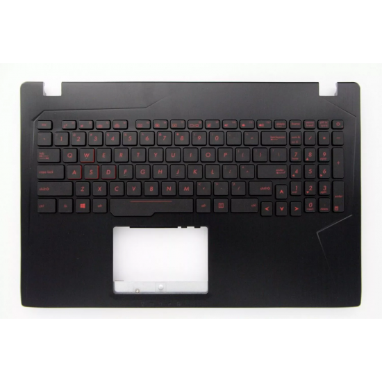 Carcasa superioara cu tastatura palmrest Laptop Gaming, Asus, ROG 90NB0DW4-R30US0, 90NB0DC7-R30010, 90NB0DW7-R30US0, 13N1-0BA0T11, 13N1-0BA0F11, iluminare rosie, neagra, layout US