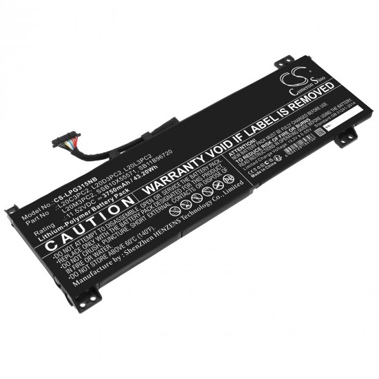 Baterie compatibila Laptop Gaming, Lenovo, IdeaPad 3-15ACH6 Type 82K2, CS-LPG315NB, L20C3PC2, L20D3PC2, L20L3PC2, L20M3PC2, SSB10X55571, SB11B96720, 11.52V, 3750mAh, 43.20Wh