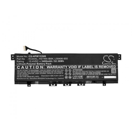 Baterie compatibila Laptop, HP, Envy 13-AH, 13T-AH, TPN-W136, L08496-855, CS-HPW133NB, HSTNN-IB8K, KC04XL, 15.4V, 3400mAh, 52.36Wh