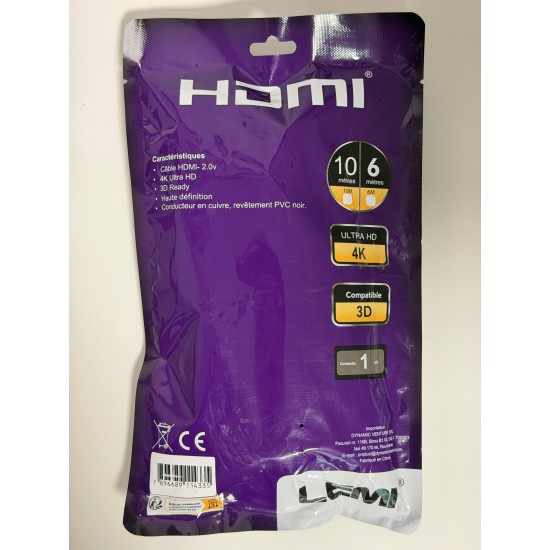 Cablu HDMI la HDMI 2.0 6m 4K Ultra HD HDR - LEMI
