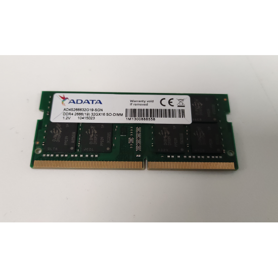 Memorie RAM Laptop, ADATA, 32GB, 2Rx8, DDR4, PC4-21300, 2666MHz, 1.2V, AD4S266632G19-SGN, CL19, Non-ECC, SODIMM, 260 pini