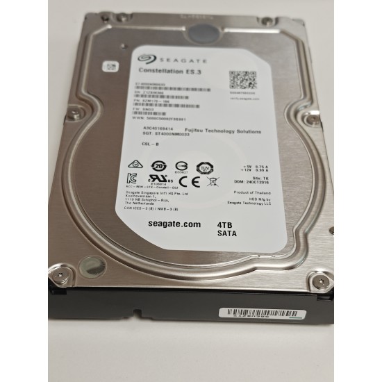 Hard Disk Seagate Constellation ES.3, 4TB, 7200rpm 128MB SATA3, ST4000NM0033, 3.5 inch, HDD pentru Desktop / PC / Server / Enterprise /Datacenter, bulk