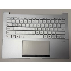 Carcasa superioara cu tastatura palmrest Laptop, Asus, ZenBook 14 UX3405C, UX3405CA, 90NB14W2-R31US1, FBUJI019010, 33UJITAJN90, Silver, layout US