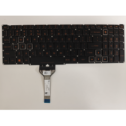 Tastatura Laptop Gaming, Acer, Nitro V16 ANV16-71, iluminata, conector 4 pini, negru cu portocaliu, layout US