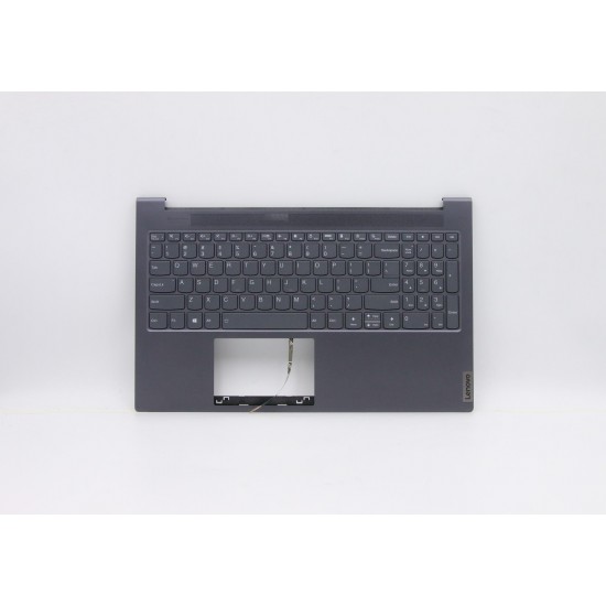 Carcasa superioara cu tastatura palmrest Laptop, Lenovo, Yoga Slim 7-15IIL05 Type 82AA, 5CB0X55816, 5CB0X55817, 4BLS2TALV30 3A, FALS2010010, iluminata, gri, layout US