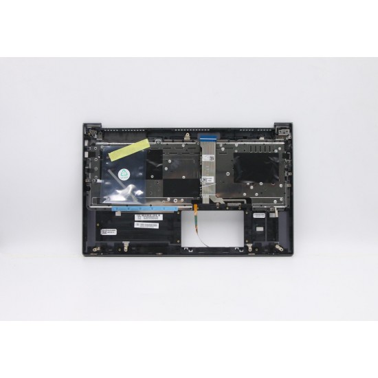 Carcasa superioara cu tastatura palmrest Laptop, Lenovo, Yoga Slim 7-15IIL05 Type 82AA, 5CB0X55816, 5CB0X55817, 4BLS2TALV30 3A, FALS2010010, iluminata, gri, layout US