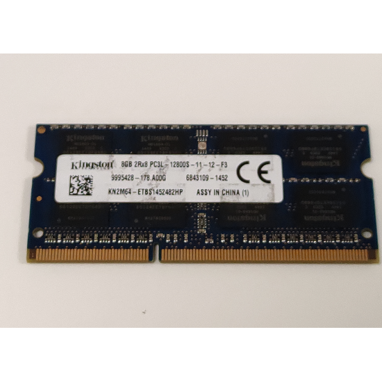 Memorie RAM Laptop, Kingston, 8GB, 2Rx8, DDR3L, PC3L-12800S, 1600MHz, 1.35V, KN2M64-ETB, CL11, Non-ECC, SODIMM, 204 pini