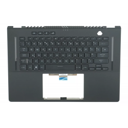 Carcasa superioara cu tastatura palmrest Laptop, Asus, ROG Zephyrus M16 GU603H, GU603HE, GU603HM, GU603HR, GU603Z, GU603ZW, GU603ZX, 90NR04W1-R31UK0,0KNR0-261AUK00, SF-2196, iluminata, RGB, neagra, layout UK
