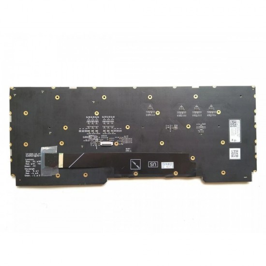Tastatura Laptop, Dell, Alienware M16 R1, P124F, P124F001, P124F002, 8TDGJ, 08TDGJ, iluminata, RGB Per Key, neagra, layout US