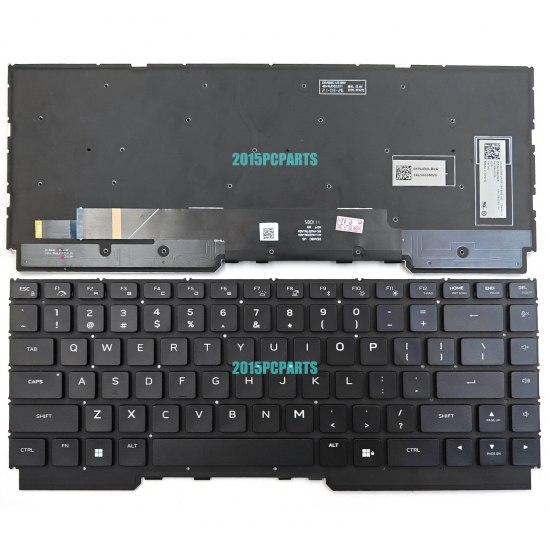 Tastatura Laptop, Dell, Alienware M16 R1, P130F, P130F001, iluminata, RGB 4 Zone, neagra, layout US