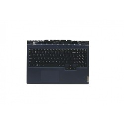 Carcasa superioara cu tastatura palmrest Laptop, Lenovo, Legion 5-15ITH6H Type 82JH, 82MH, 5CB1D10934, AP1ZT000300, EL1ZT000W00, HY560, iluminata, 4 pini, albastra, layout US